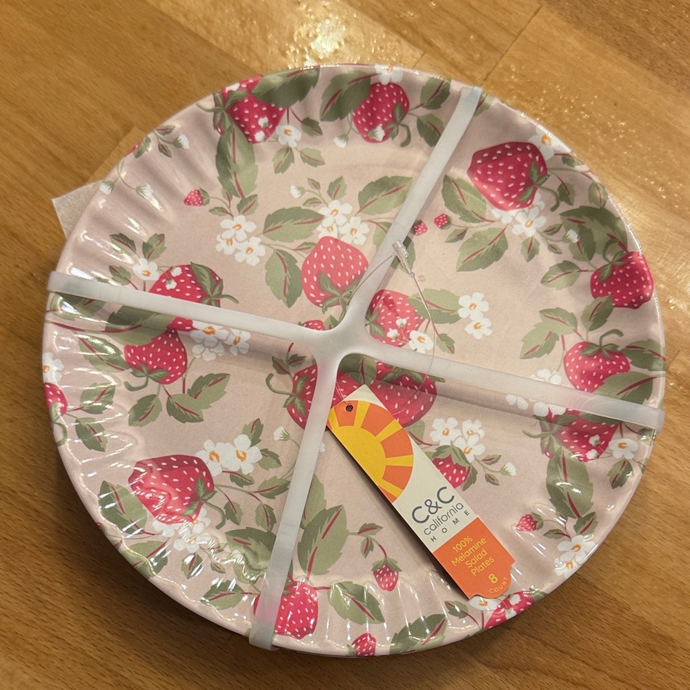 C.C Strawberry Print Dinnerware Set - Pink and Green